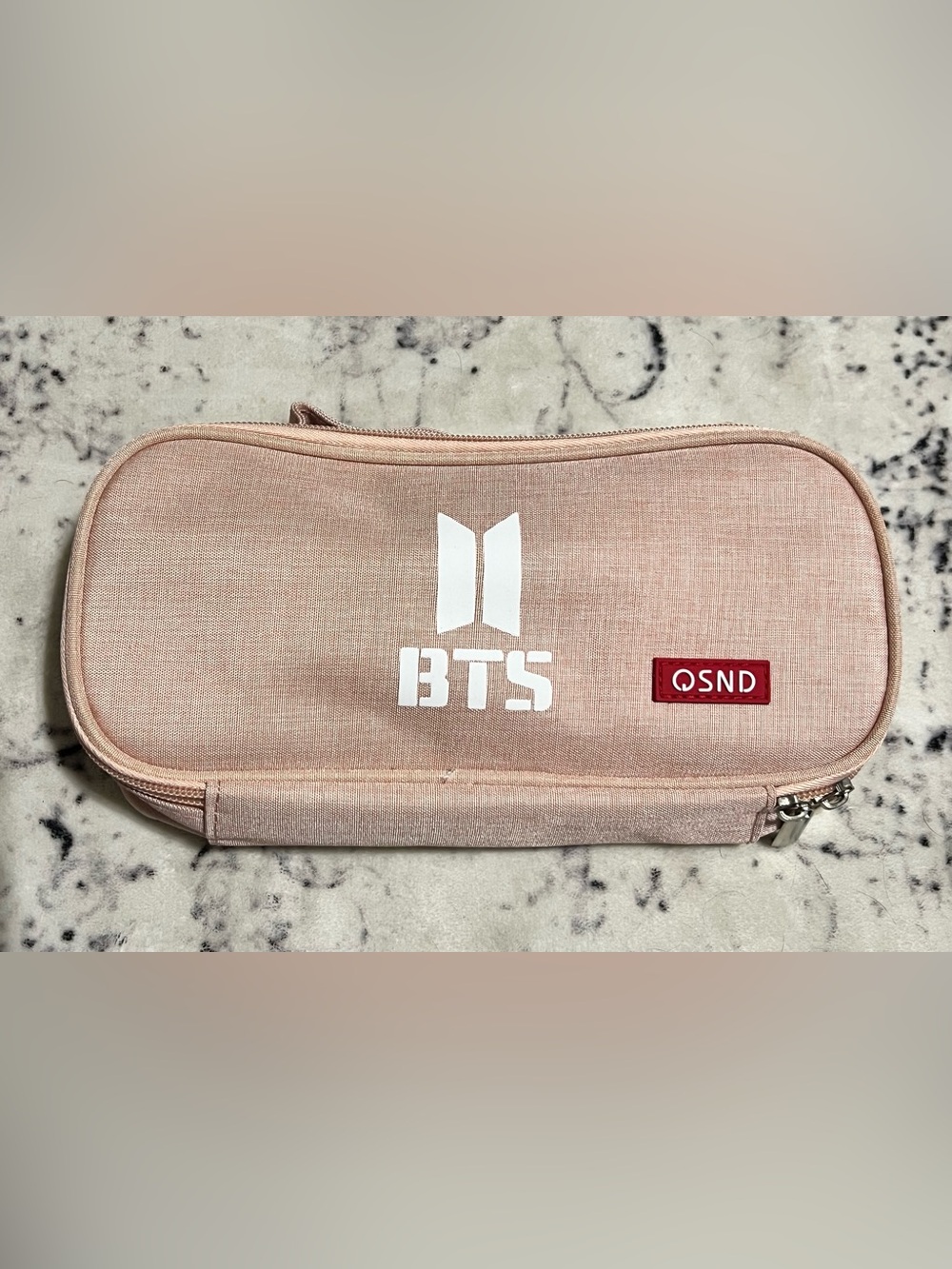 NEW BTS Travel Pouch (soft pink) 9.5in x4in x 2in - Picture 2 of 7